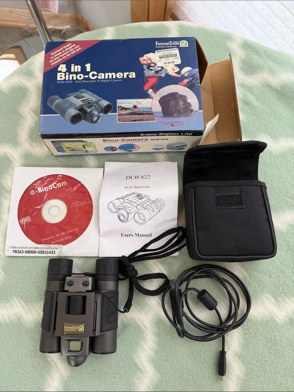 Vintage Famous Trails 4-in-1 Bino-Camera DCB-822 Digital Binoculars (Black)